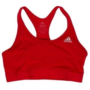 Red Adidas Techfit compression sports bra